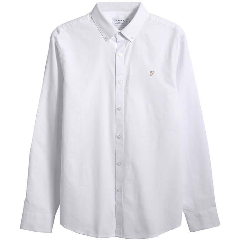 Farah Mens Brewer Long Sleeve Shirt White by Farah - Durable Design with comfort, quality and modern style