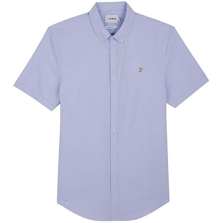Farah Mens Brewer Short Sleeve Shirt Sky Blue by Farah - Everyday Comfort with comfort, quality and modern style
