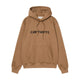 Carhartt WIP Mens Hooded Carhartt Sweatshirt Hamilton Brown/ Black