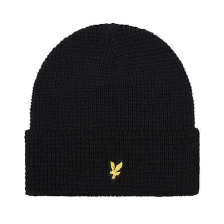 Lyle and Scott Accessories Waffle Beanie Jet Black by Lyle And Scott - Heritage Style with comfort, quality and modern style