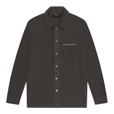 Lyle and Scott Mens Embroidered Fleece Overshirt Gunmetal by Lyle And Scott - Timeless Look with comfort, quality and modern style