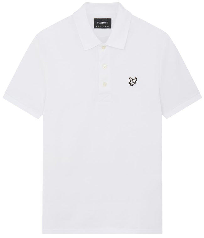 Lyle and Scott Mens Tonal Eagle Polo Shirt White | Landau Store