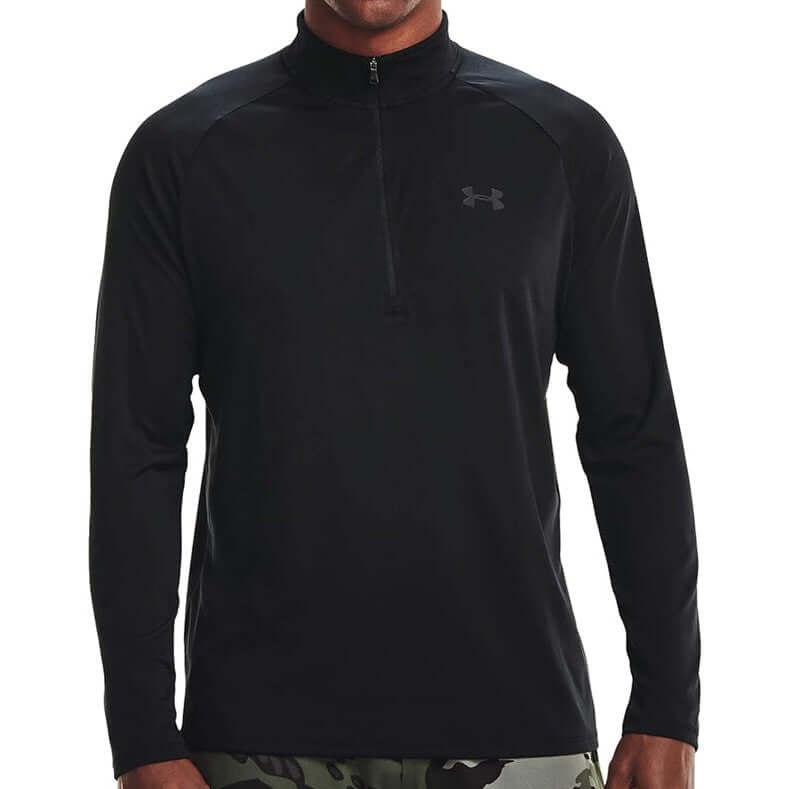 Under Armour Mens Tech 1/2 Zip Long Sleeve Black Charcoal For:Men, Type:Hoodies, Type:Sweatshirts