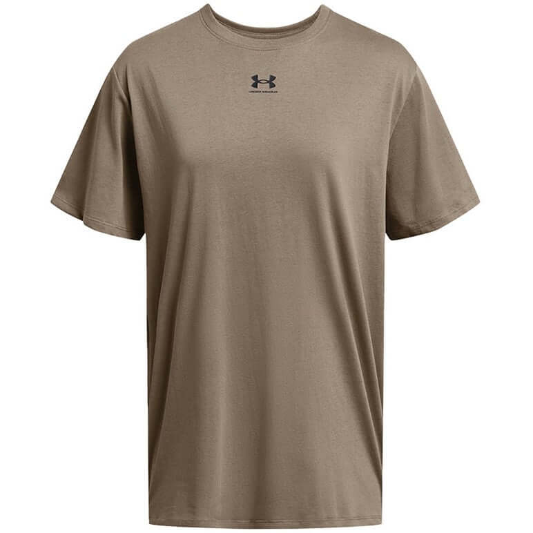 Under Armour Womens Campus Oversize T Shirt Taupe Dusk Black For:Women, Type:T-Shirts & Vests