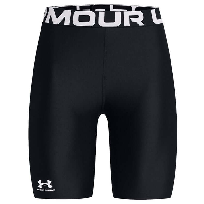 Under Armour Womens Heatgear 8" Shorts Black White For:Women, Type:Leggings