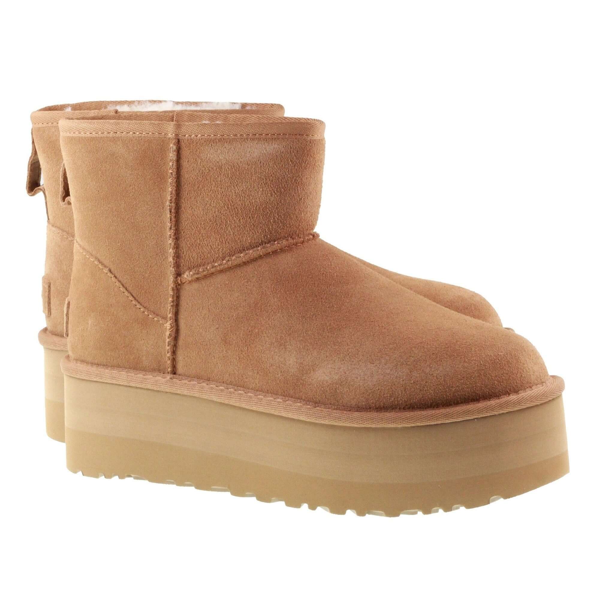 Ugg Boots Womens Classic Mini Platform Chestnut For:Women, Type:Boots & Shoes