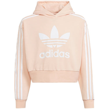 Adidas Originals Juniors Cropped Hoodie Haze Coral White For:Girls, For:Kids, Type:Track Tops