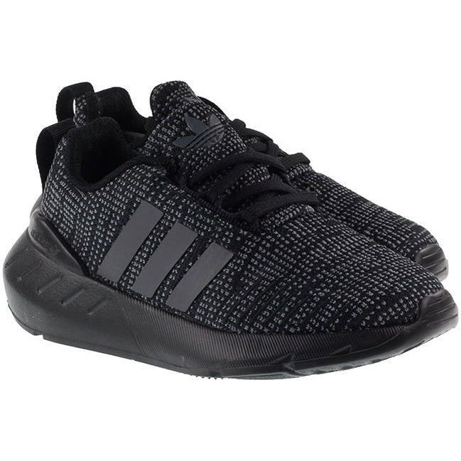 Adidas Originals Kids Trainers Swift Run 22 Black Grey Cloud White For:Boys, For:Girls, For:Kids, Type:Shoes - Kids Age 6 - 10