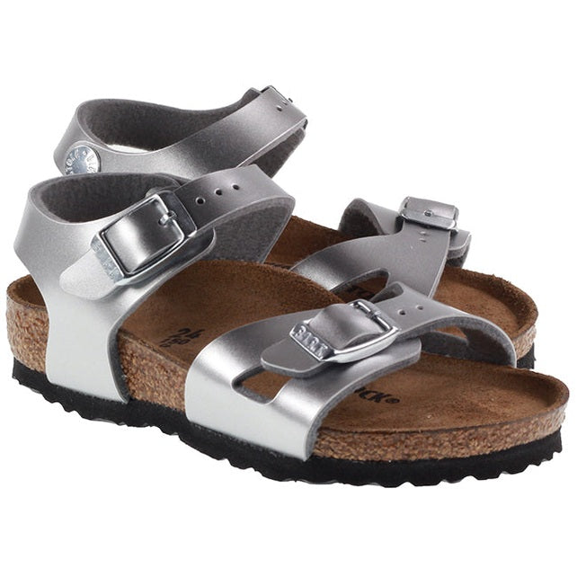 Birkenstock Kids Rio BF Electric Metallic Silver Birkenstock, For:Kids, Type:Shoes - Infant Age 1 - 5 , Type:Shoes - Kids Age 6 - 10