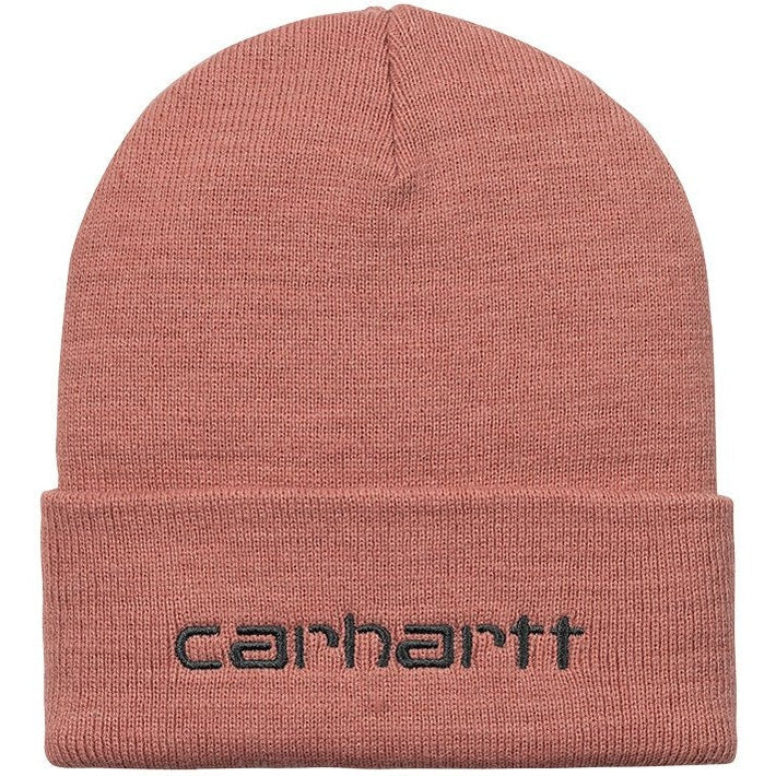 Carhartt WIP Accessories Script Beanie Ochre Misty Blush Vulcan For:Men, Type:Hats & Caps