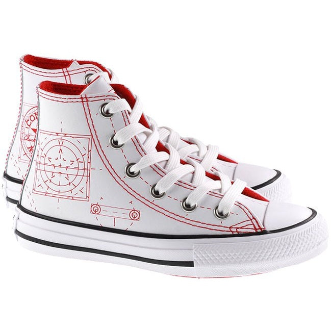 Converse Shoes Kids Chuck Taylor All Star Hi White University Red Black For:Girls, For:Kids, Type:Shoes - Kids Age 6 - 10