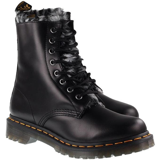 Dr Martens Shoes Womens 1460 Serena Atlas Black Zebra Print Fur For:Women, Type:Boots & Shoes