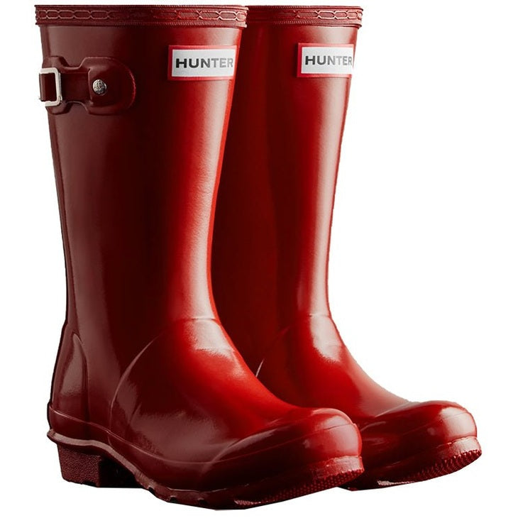 Hunter Wellies Kids Original Gloss Military Red For:Girls, For:Kids, Type:Shoes - Kids Age 6 - 10