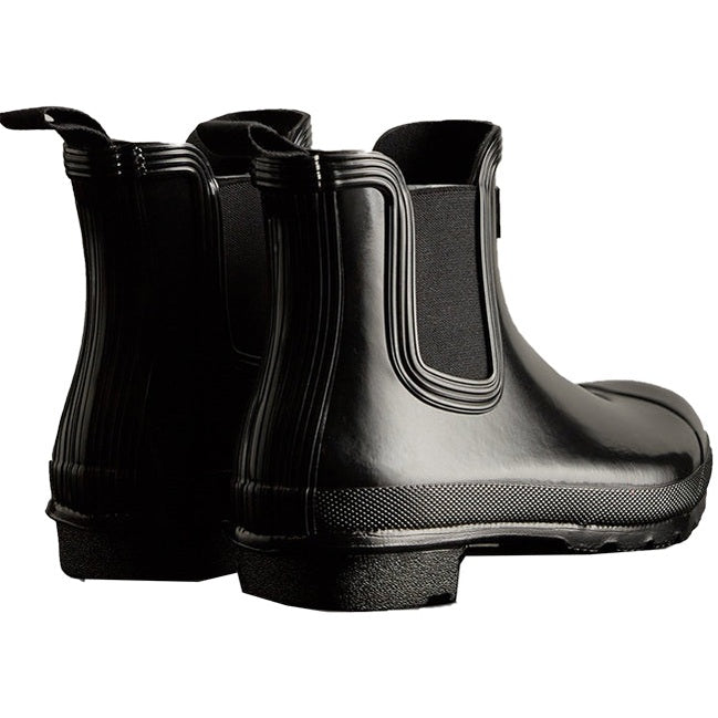 Hunter Wellies Womens Original Gloss Chelsea Boot Black