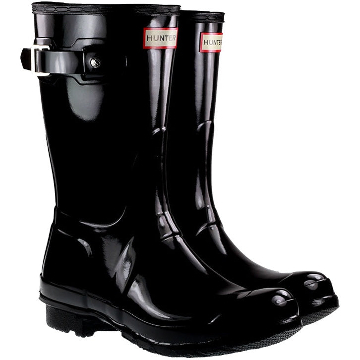 Hunter Wellies Womens Original Short Gloss Black For:Women, Type:Welly Boots