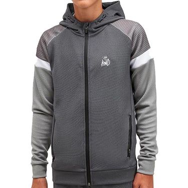 Kings Will Dream Kids Linus Poly Zip Hoodie Castlerock Grey Sharkskin White For:Boys, For:Girls, For:Kids, Type:Hoodies