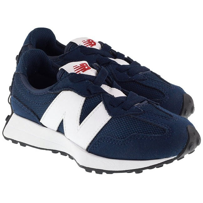New Balance Trainers Kids 327 Bungee Lace Natural Indigo White For:Boys, For:Girls, For:Kids, Type:Trainers