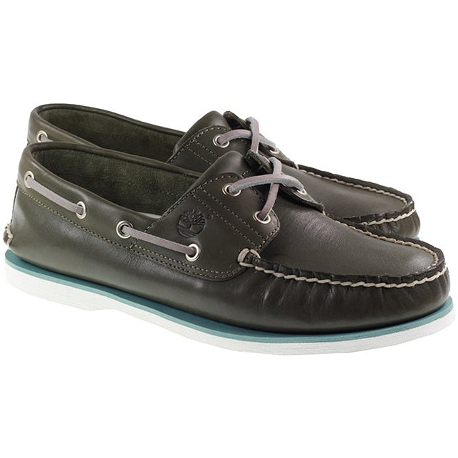 Timberland Boots Mens 2 Eye Classic Boat Shoe Dark Green For:Men, Type:Boots & Shoes