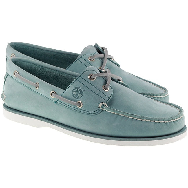 Timberland Boots Mens 2 Eye Classic Boat Shoe Teal Nubuck For:Men, Type:Boots & Shoes