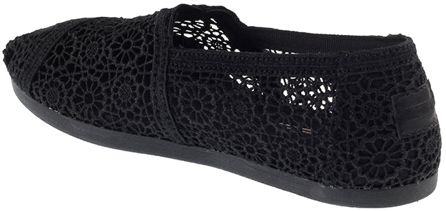 Toms black hot sale crochet shoes