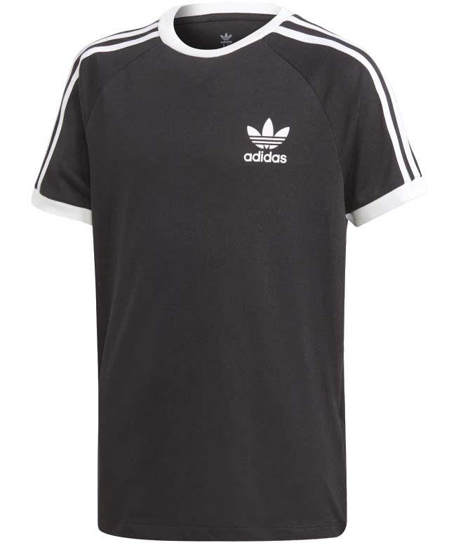 Adidas Originals Juniors 3 Stripe T Shirt Black White