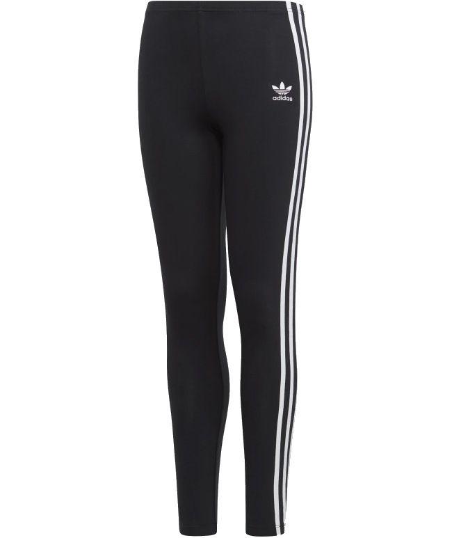 Adidas Originals Juniors 3 Stripes Leggings Black White