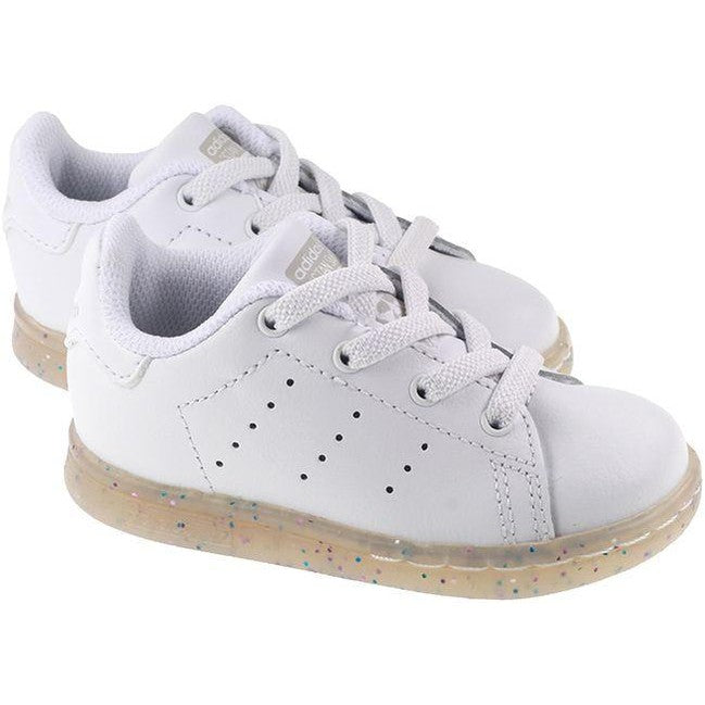 Adidas Originals Trainers Infants Stan Smith EL White Grey Glitter For:Girls, For:Kids, Type:Shoes - Infant Age 1 - 5