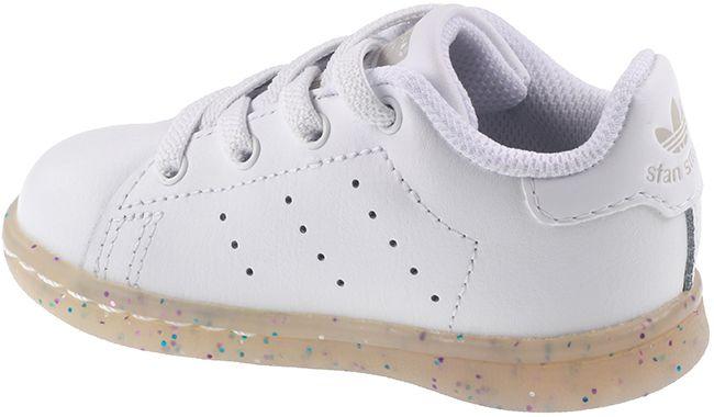Adidas Originals Trainers Infants Stan Smith EL White Grey Glitter