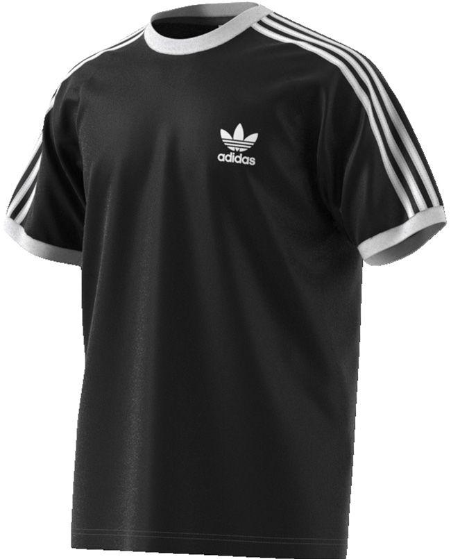 Adidas Originals Mens 3 Stripes T Shirt Black White