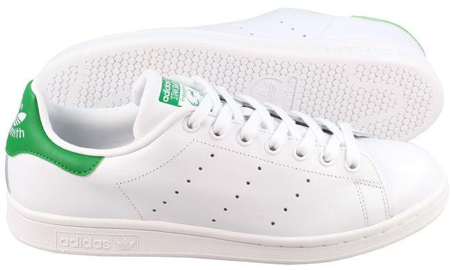 Adidas Trainers Mens Stan Smith White Green Leather