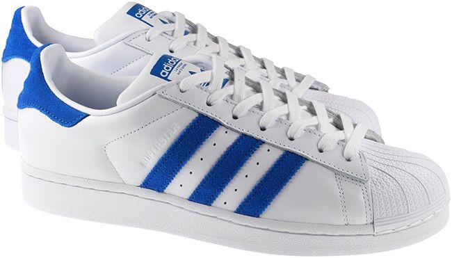 Adidas Trainers Mens Superstar White Royal Blue