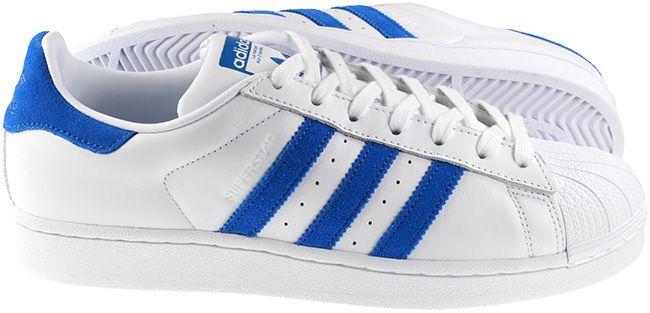 Adidas Trainers Mens Superstar White Royal Blue