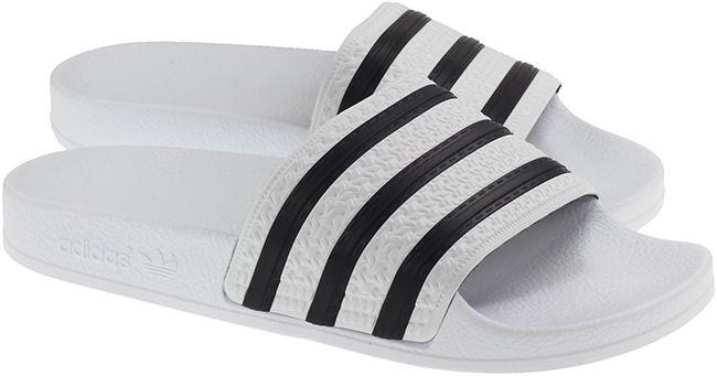 Adidas Womens Adilette Flip Flops White Black