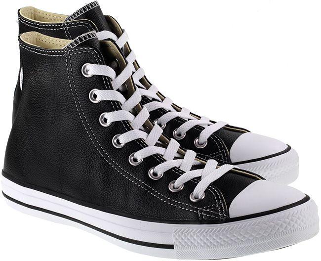 Converse Mens Chuck Taylor All Star Hi Leather Black White | Landau Store