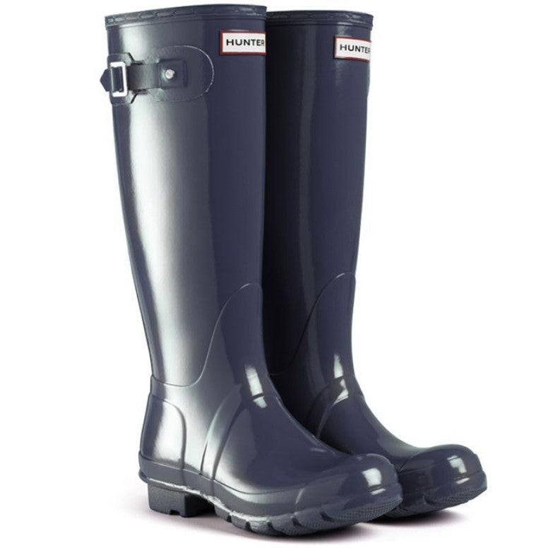 Hunter Wellies Womens Original Tall Gloss Navy For:Women, Type:Welly Boots