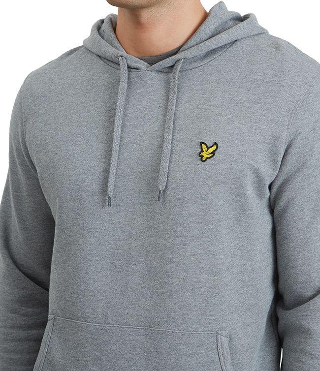 Lyle and Scott Mens Pullover Hoodie Mid Grey Marl