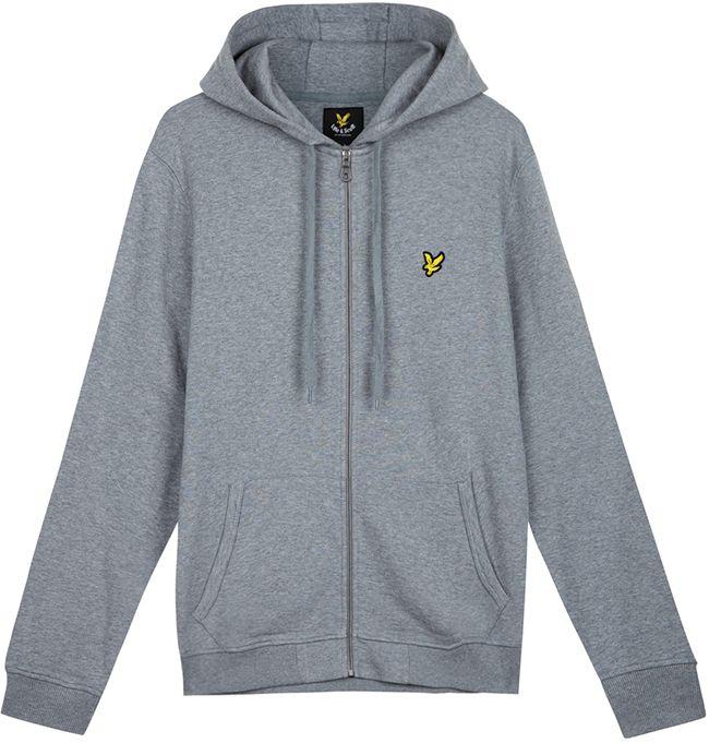 Men's hoodie with zippered pocket - gray melange V5 OM-SSNZ-22FW