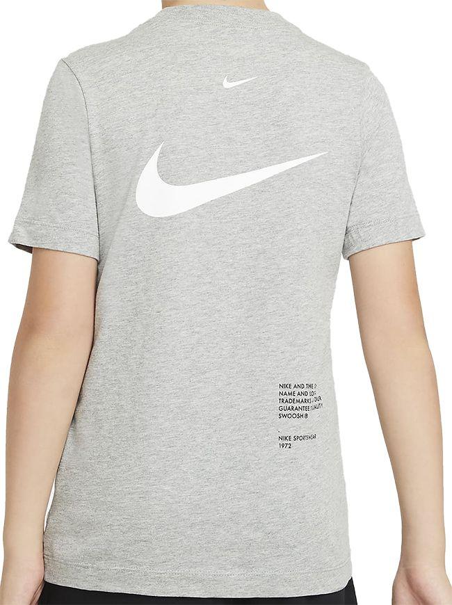 Nike Juniors Sportswear Swoosh Pack T Shirt Dark Grey Heather