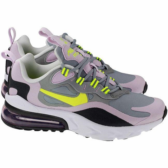 Nike Shoes Juniors Air Max 270 React Particle Grey Lemon Venom For:Boys, For:Girls, For:Kids, Type:Shoes - Junior Age 10 - 13