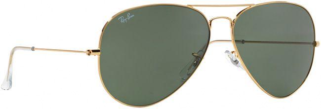 Ray-Ban Sunglasses Aviator Large Metal II Gold Crystal Green