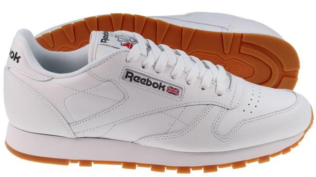 Reebok Trainers Mens Classic Leather White Gum