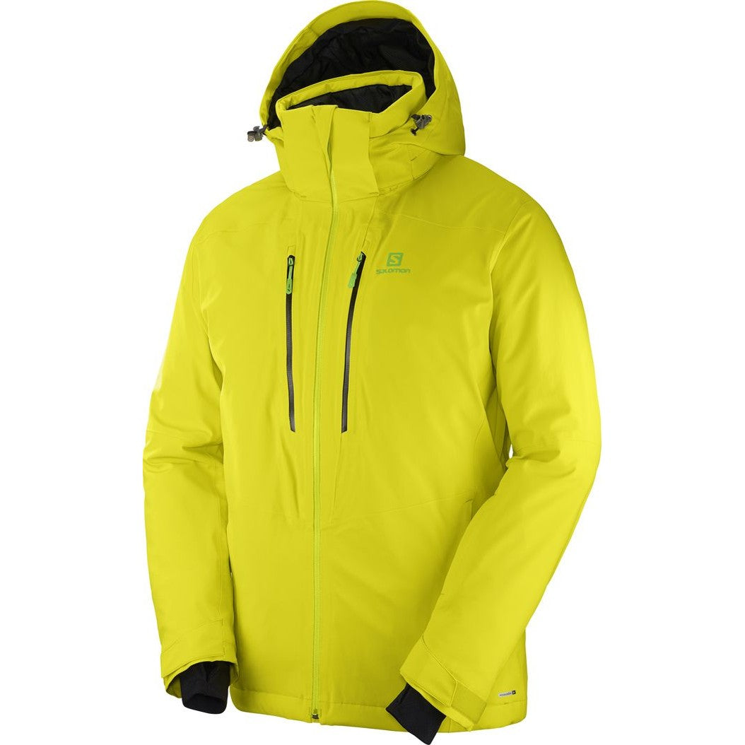 Salomon Ski Clothing Mens Ice Frost Jacket Sulphur Spring For:Men, Type:Ski Clothing, Type:Ski Jackets
