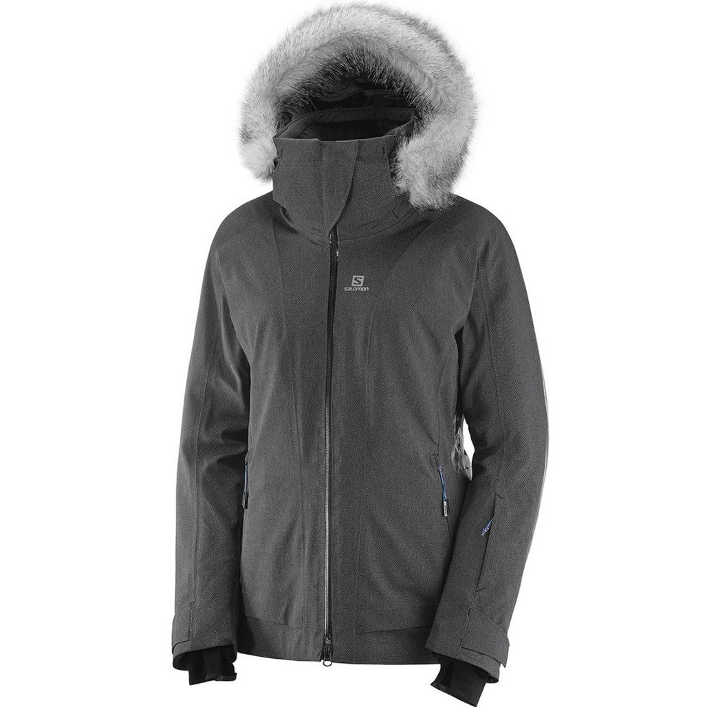 Salomon Ski Clothing Womens Weekend Jacket Black Heather For:Women, Type:Ski Clothing, Type:Ski Jackets