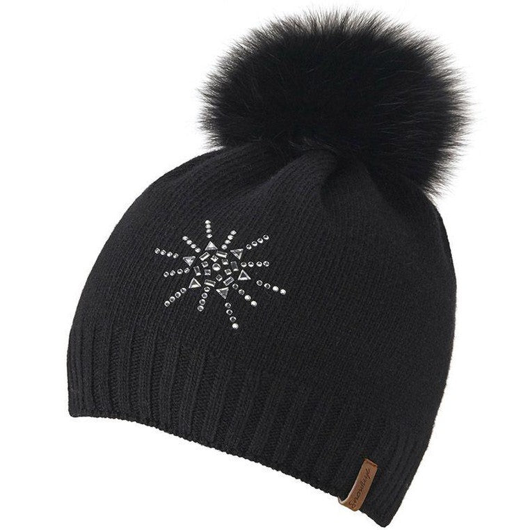Manby Womens Ski Accessories Star Hat Black For:Women, Type:Hats & Scarves, Type:Ski Accessories, Type:Ski Hats & Beanies