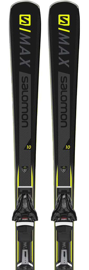 Salomon Skis Unisex Set E Max 10 Plus Z12 GW F80 Black Yellow | Landau Store