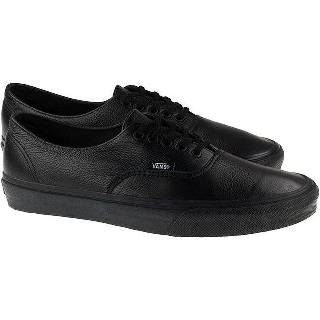 Black leather vans women's Clearance